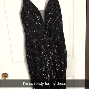 Elegant Black Sequin Dress